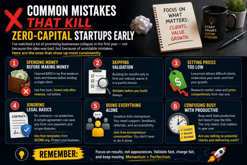 Common Mistakes That Kill Zero-Capital Startups Early